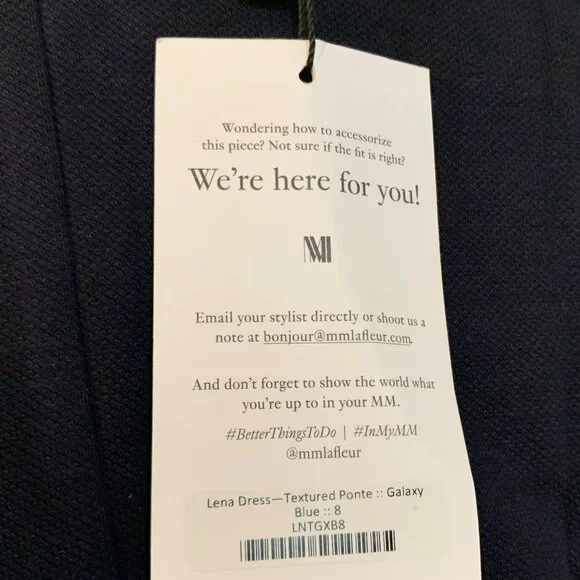 M.M.LaFleur Navy Dress Textured Ponte, Never Worn NWT - Picture 5 of 5